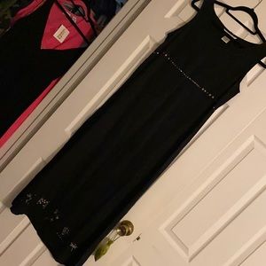 Ladies Linen Maxidress S black